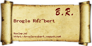 Brogle Róbert névjegykártya